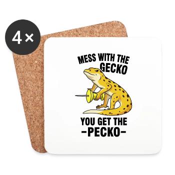Gecko Memes - Coasters (set of 4) - white - Front