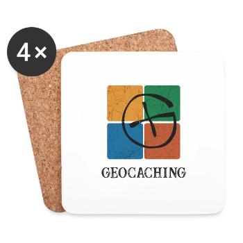Geocaching Geocacher - Untersetzer (4er-Set) - Weiß - Vorne