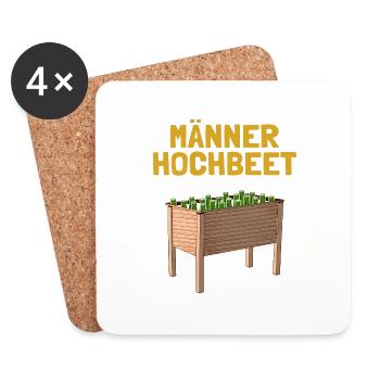 Männer Hochbeet Garten - Untersetzer (4er-Set) - Weiß - Vorne