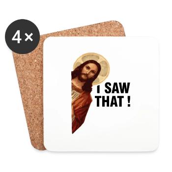 J’ai vu que Jésus-Christ - Dessous de verre (lot de 4) - blanc - Devant