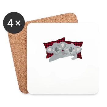 Official Sleep Shirt Koala - Coasters (set of 4) - white - Front