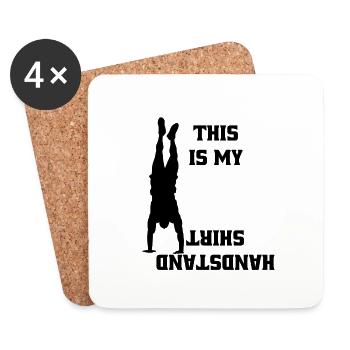 Handstand Gymnast Sports teacher Gymnastics Floor gymnastics - Coasters (set of 4) - white - Front