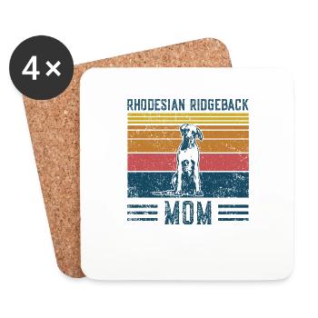 Dog Ridgeback Maman - Mère Vintage - Dessous de verre (lot de 4) - blanc - Devant