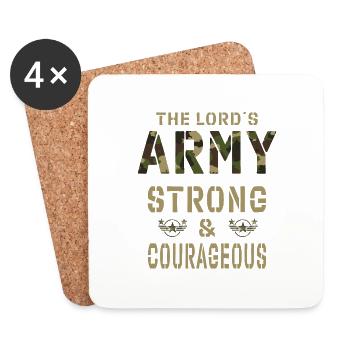 The Lord´s Army strong & courageous - Untersetzer (4er-Set) - Weiß - Vorne