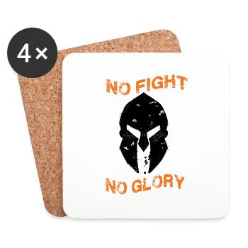 No Fight No Glory Sparta Spruch Spartanischer Helm - Untersetzer (4er-Set) - Weiß - Vorne