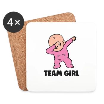 Team Girl Gender Reveal - Coasters (set of 4) - white - Front
