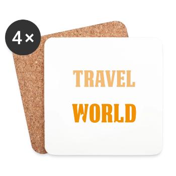 tour du monde - Dessous de verre (lot de 4) - blanc - Devant