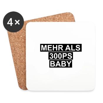 Mein Auto hat mehr als 300PS Baby - Untersetzer (4er-Set) - Weiß - Vorne
