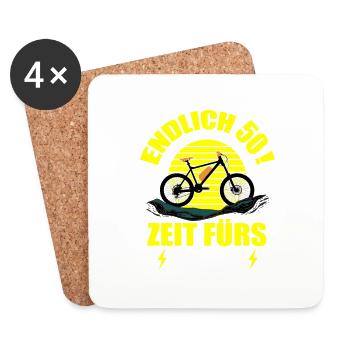 50 Geburtstag 50 Ehrentag 50 Jubiläum Radsport - Untersetzer (4er-Set) - Weiß - Vorne