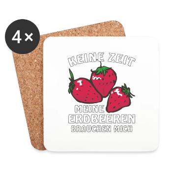 MEINE ERDBEEREN BRAUCHEN MICH - Untersetzer (4er-Set) - Weiß - Vorne