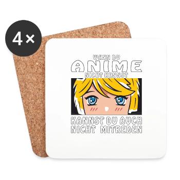 WENN DU ANIME NICHT KENNST - Untersetzer (4er-Set) - Weiß - Vorne