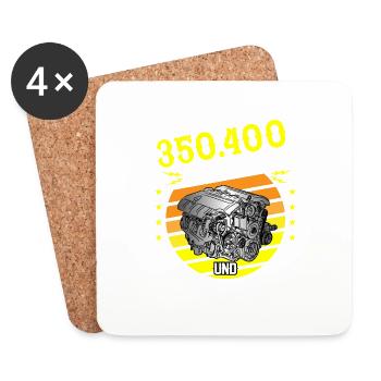 40. Geburtstag Oldtimer Geschenk lustig 40 Jahre - Untersetzer (4er-Set) - Weiß - Vorne