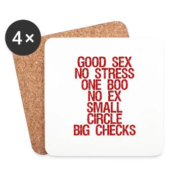 Good Sex No Stress - Coasters (set of 4) - white - Front