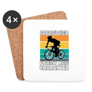 Vintage Radsportler Motiv für Mountainbiker - Untersetzer (4er-Set) - Weiß - Vorne