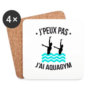 J'peux pas, j'ai Aquagym - Les milles excuses - Dessous de verre (lot de 4) - blanc - Devant