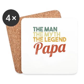 Retro - The Man The Myth The Legend Papa - Untersetzer (4er-Set) - Weiß - Vorne