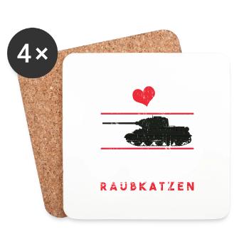 Tank driver predatory cats military tank - Untersetzer (4er-Set) - Weiß - Vorne