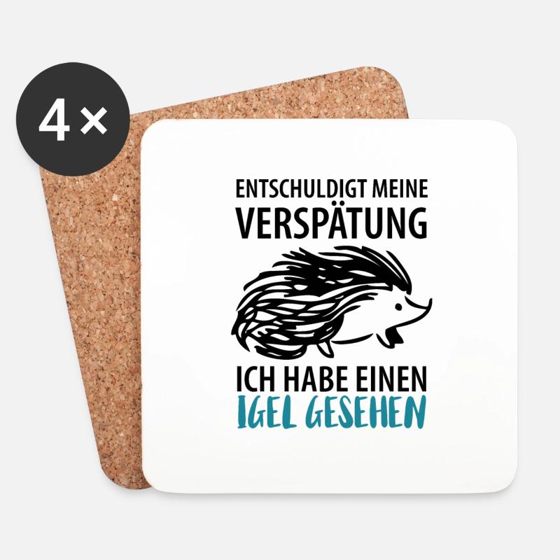 Igel - Untersetzer (4er-Set) - Weiß