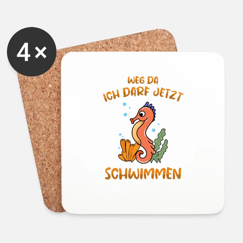 Schwimmen Seepferdchen bestanden Abzeichen - Untersetzer (4er-Set) - Weiß