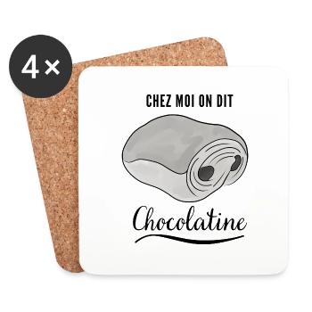 Chez moi on dit chocolatine - Dessous de verre (lot de 4) - blanc - Devant