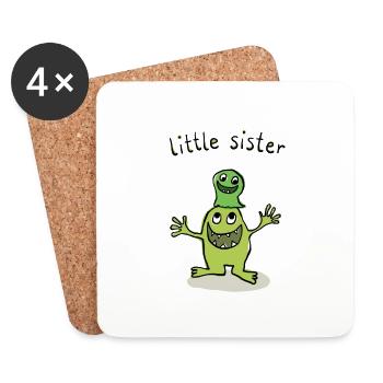 Little Sister | Kleine Schwester - Untersetzer (4er-Set) - Weiß - Vorne