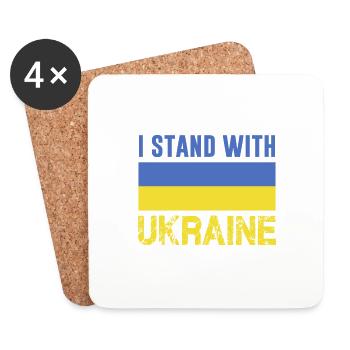 I stand with Ukraine Ukrainian Flag Peace - Coasters (set of 4) - white - Front