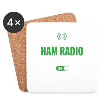 Mode ham radio - Dessous de verre (lot de 4) - blanc - Devant