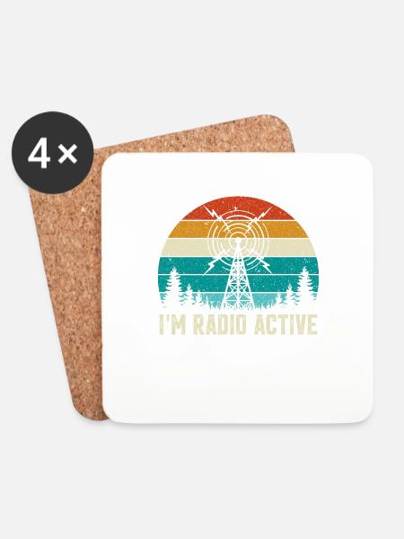 I´m Radio Active. ham radio, amateur radio, - Untersetzer (4er-Set) - Weiß