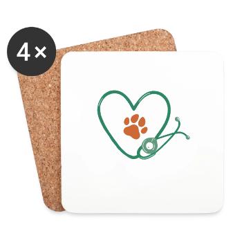 Veterinarian Veterinary Medicine Doctor for Animals - Coasters (set of 4) - white - Front