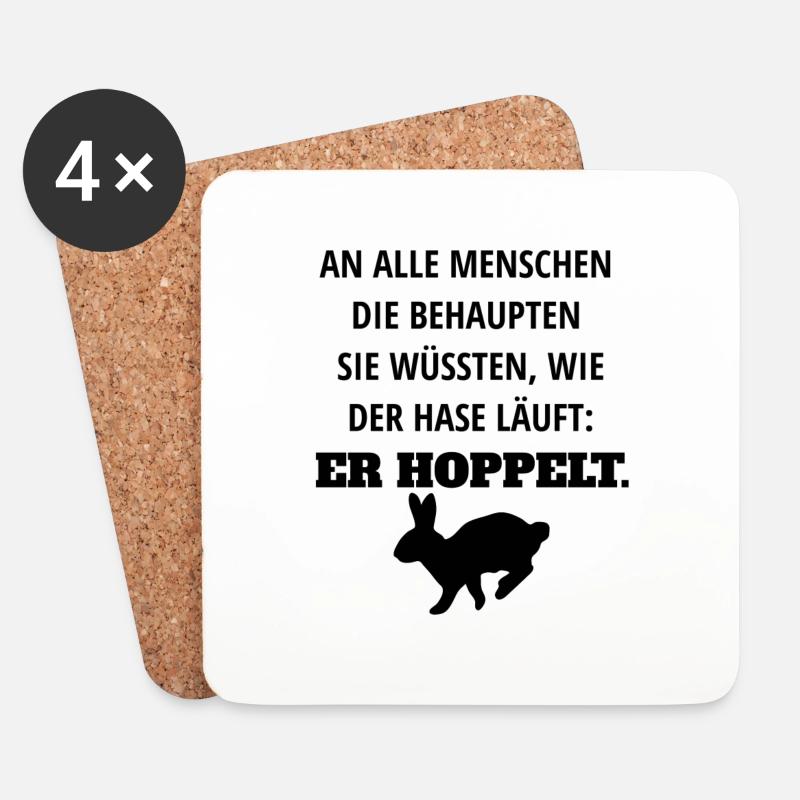 Spruch Ostern Hase lustig - Untersetzer (4er-Set) - Weiß