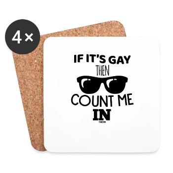 LBGT Gay Pride - Dessous de verre (lot de 4) - blanc - Devant