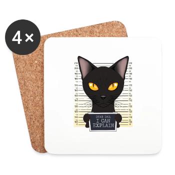 Bombay Cat Dad I Dear Dad I Can Explain I Bombay - Coasters (set of 4) - white - Front