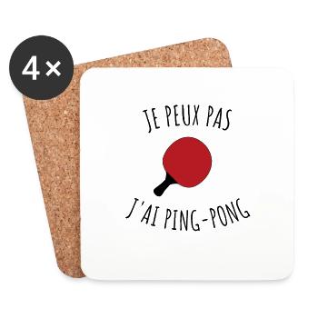 JE PEUX PAS J'AI PING-PONG - Dessous de verre (lot de 4) - blanc - Devant