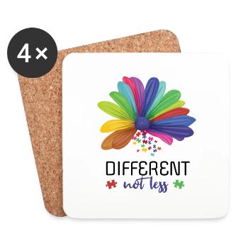 Different Not Less Flower April Autism Awareness - Coasters (set of 4) - white - Front