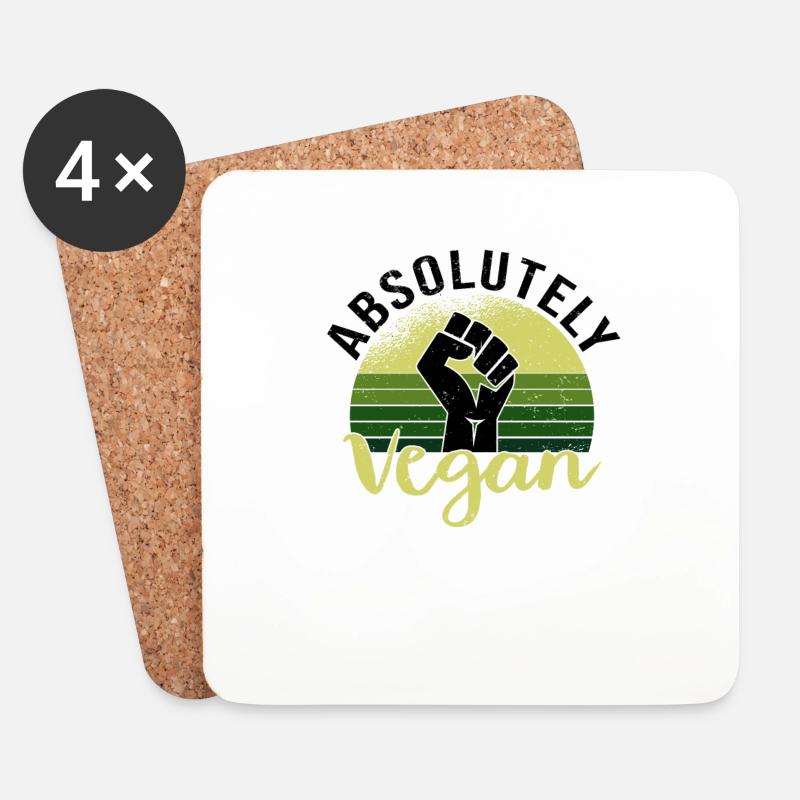 Veganer Veganismus Fleischlos Veganes Leben - Untersetzer (4er-Set) - Weiß