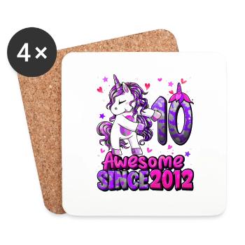 Licorne 10 Anniversaire - Dessous de verre (lot de 4) - blanc - Devant