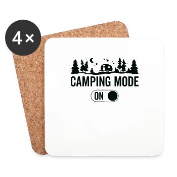 Campingmodus Ein - Wandern Camping - Untersetzer (4er-Set) - Weiß - Vorne