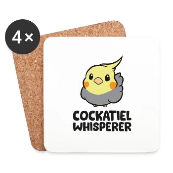 Drôle de cockatiel Juste une fille qui - Dessous de verre (lot de 4) - blanc - Devant