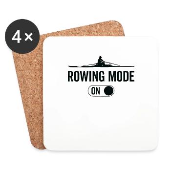 Rowing Mode On – Boat Rowing - Coasters (set of 4) - white - Front