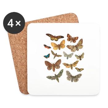 Cottagecore vêtements dark academia moth mode - Dessous de verre (lot de 4) - blanc - Devant