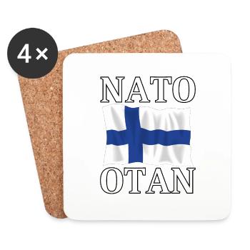L’OTAN et le drapeau de la Finlande - Dessous de verre (lot de 4) - blanc - Devant