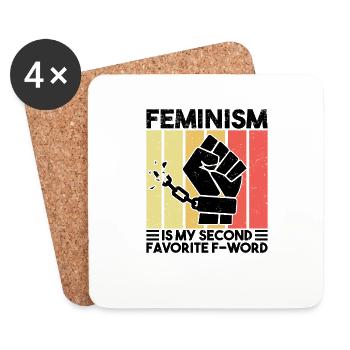 Feminism Equality Women's Power Slogan - Coasters (set of 4) - white - Front
