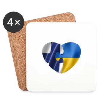 Finland supports Ukraine - Coasters (set of 4) - white - Front