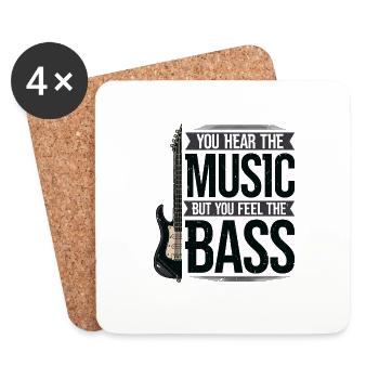 Bassiste Musique Bass Guitar Musiciens - Dessous de verre (lot de 4) - blanc - Devant