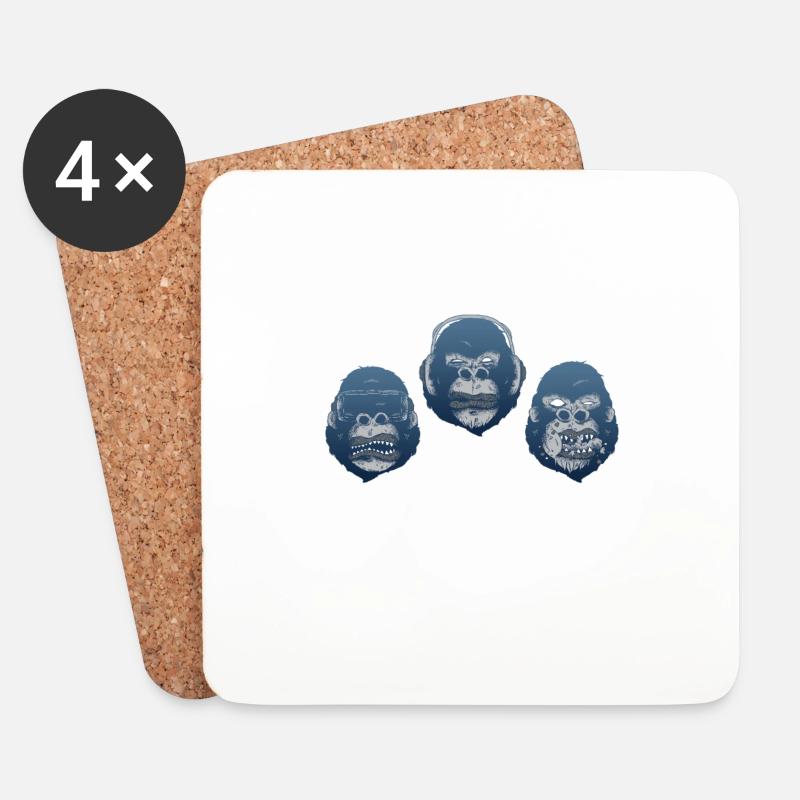Ape Squad - Coasters (set of 4) - white