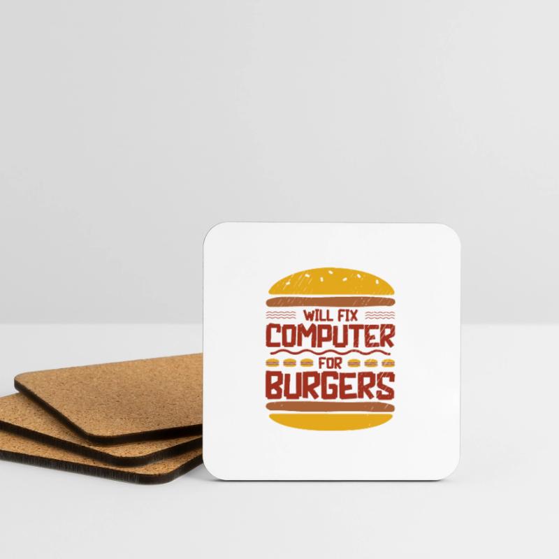Will Fix Computer Burger Programmierer IT Support Untersetzer (4er-Set)