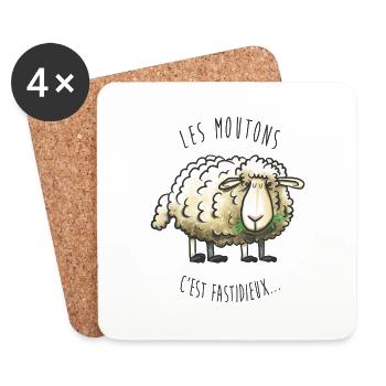 Les moutons c'est fastidieux - Dessous de verre (lot de 4) - blanc - Devant