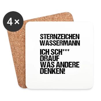 Sternzeichen Wassermann - Untersetzer (4er-Set) - Weiß - Vorne