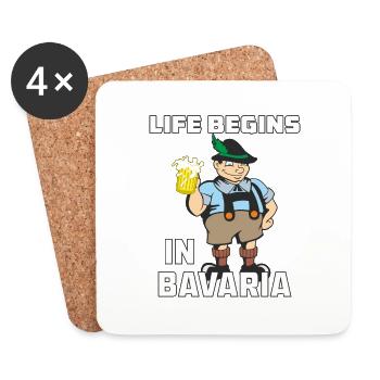 LIFE BEGINS IN BAVARIA - Coasters (set of 4) - white - Front