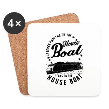 Was Auch Immer Auf Dem Hausboot Passiert - Untersetzer (4er-Set) - Weiß - Vorne